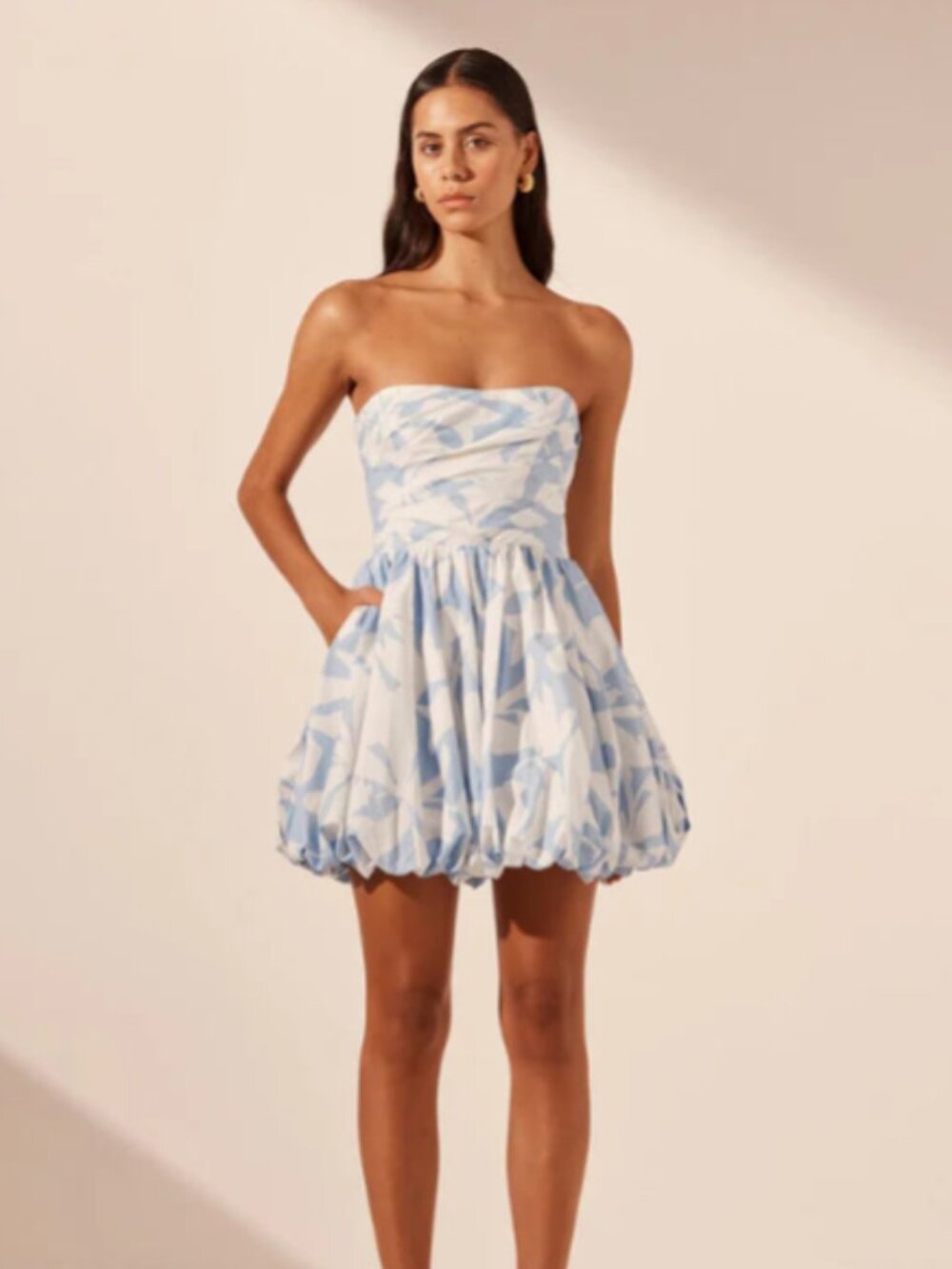 Shona Joy Mamounia Draped Bubble Mini Dress
